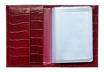 Обложка для водителя ОВ-1 бордо П Kroko KAGAWA