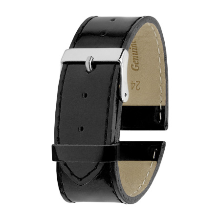 Ремень кожаный РК-24-02-01 черн.Лак