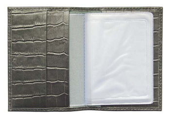 Обложка для водителя ОВ-1 черн. Kroko